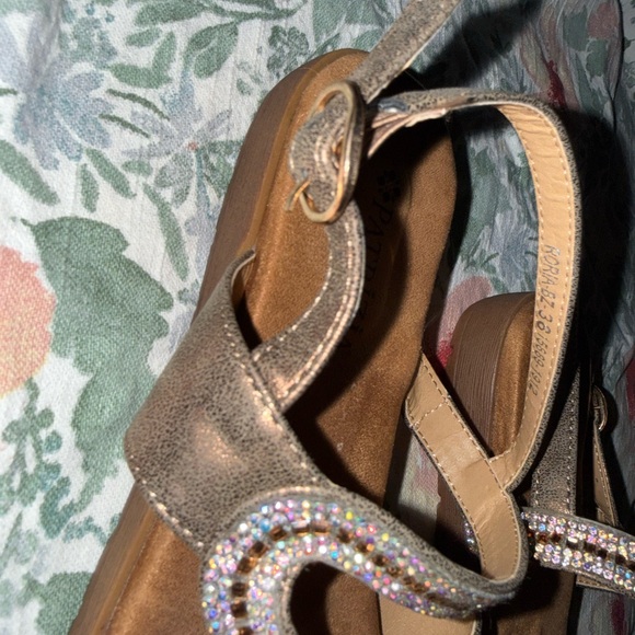 Patrizia Luca Tan Sandals with Rhinestone Accents - Picture 4 of 9